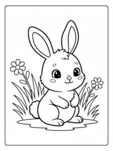 Hasen Ausmalbilder im Gras