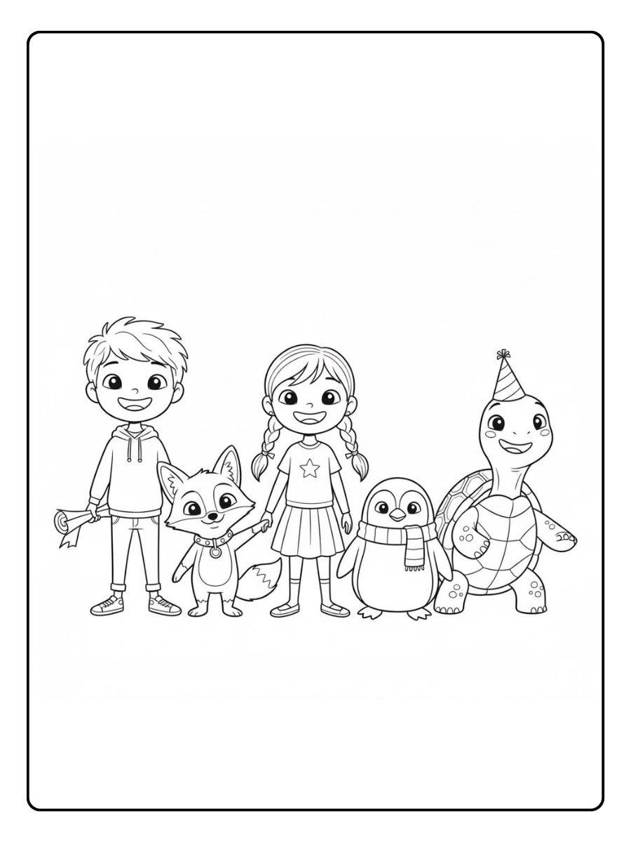 Hauptfiguren Ausmalbild Schule der magischen Tiere