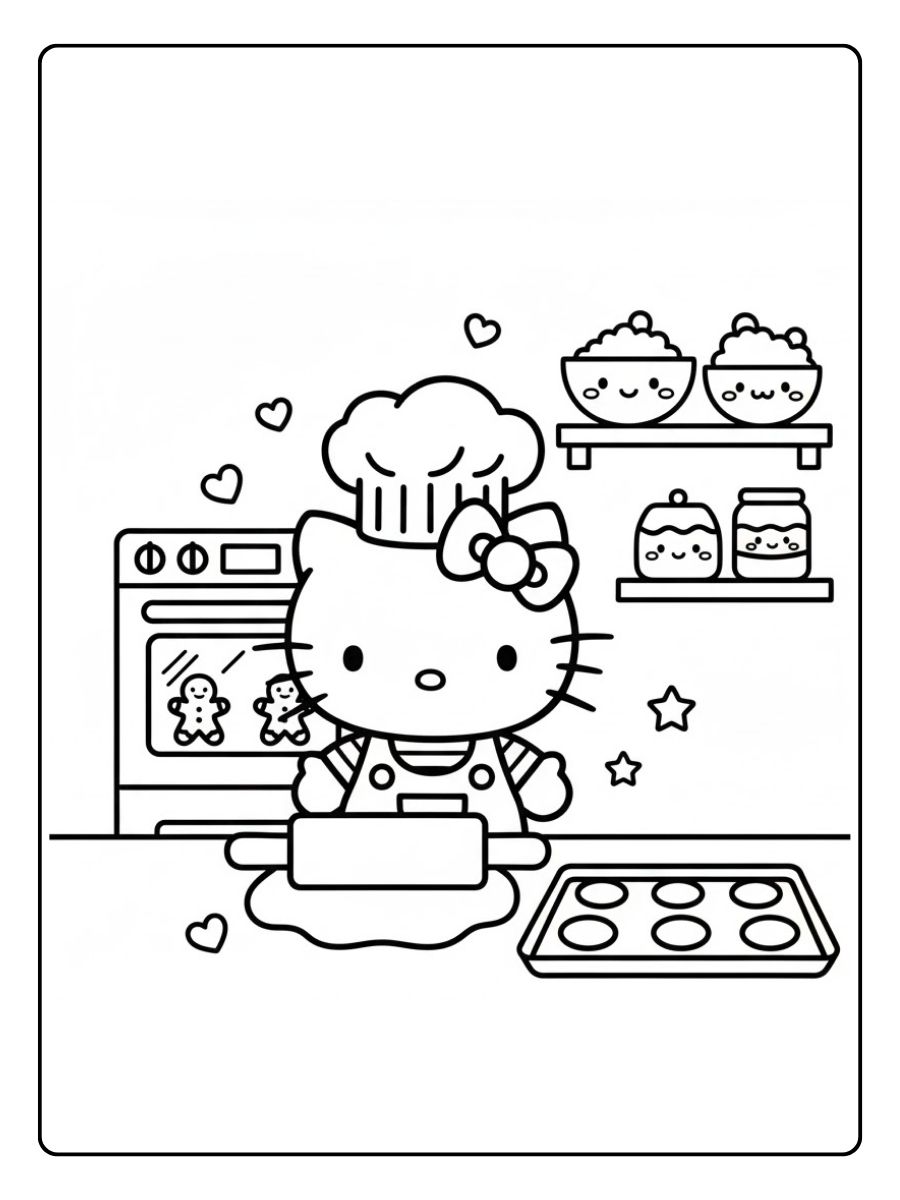 Hello Kitty beim Backen