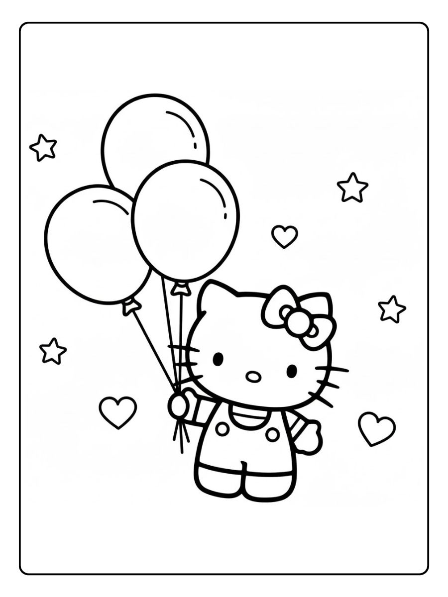 Hello Kitty mit Ballons