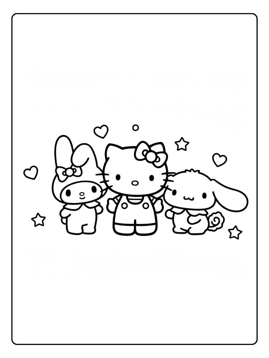 Hello Kitty mit Freunden