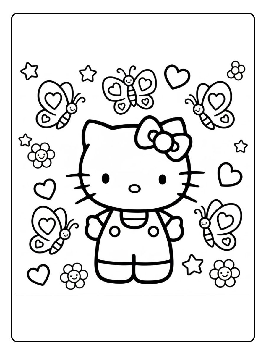 Hello Kitty mit Schmetterlingen