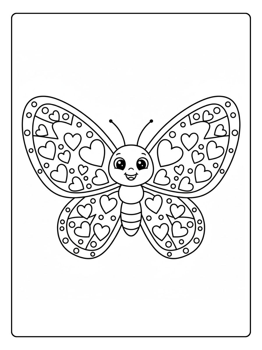 Herz Ausmalbilder Schmetterling