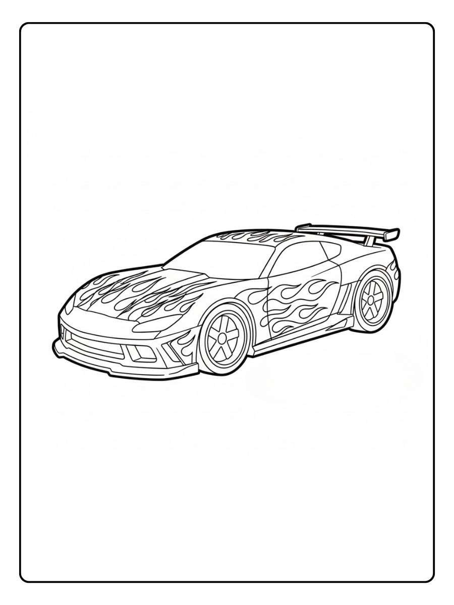 Hot Wheels Ausmalbilder Feuer Design