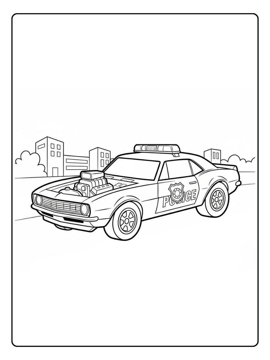 Hot Wheels Ausmalbilder Polizei Auto