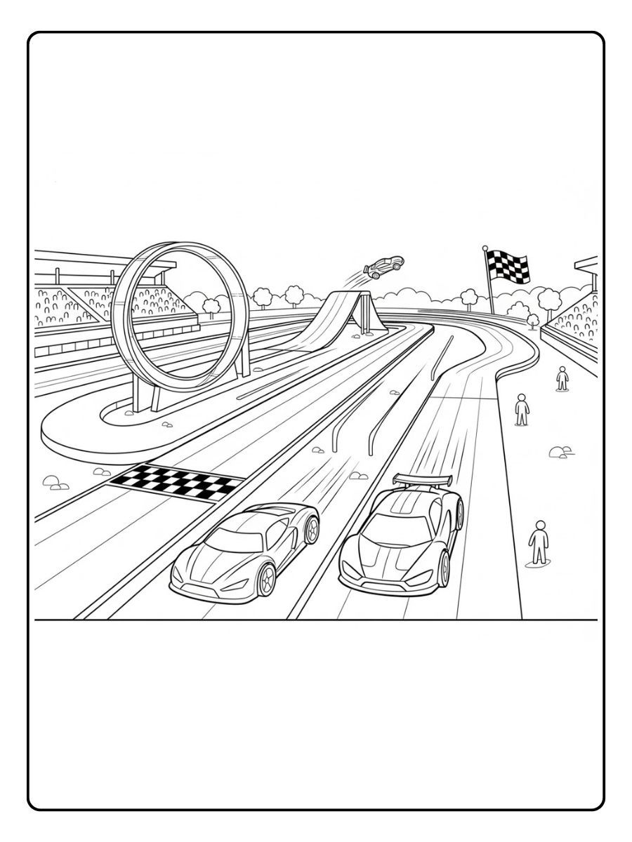 Hot Wheels Ausmalbilder Rennstrecke Spaß