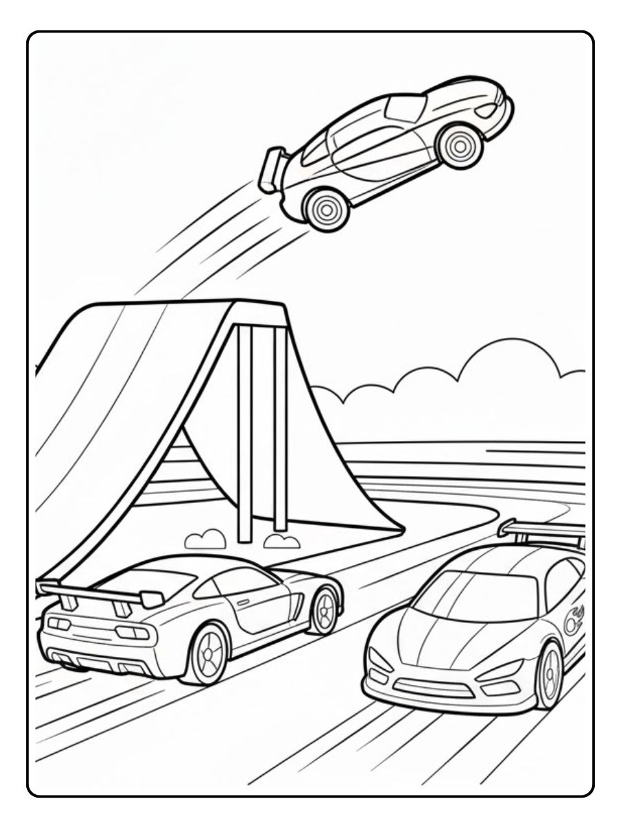 Hot Wheels Ausmalbilder Stunt Sprung