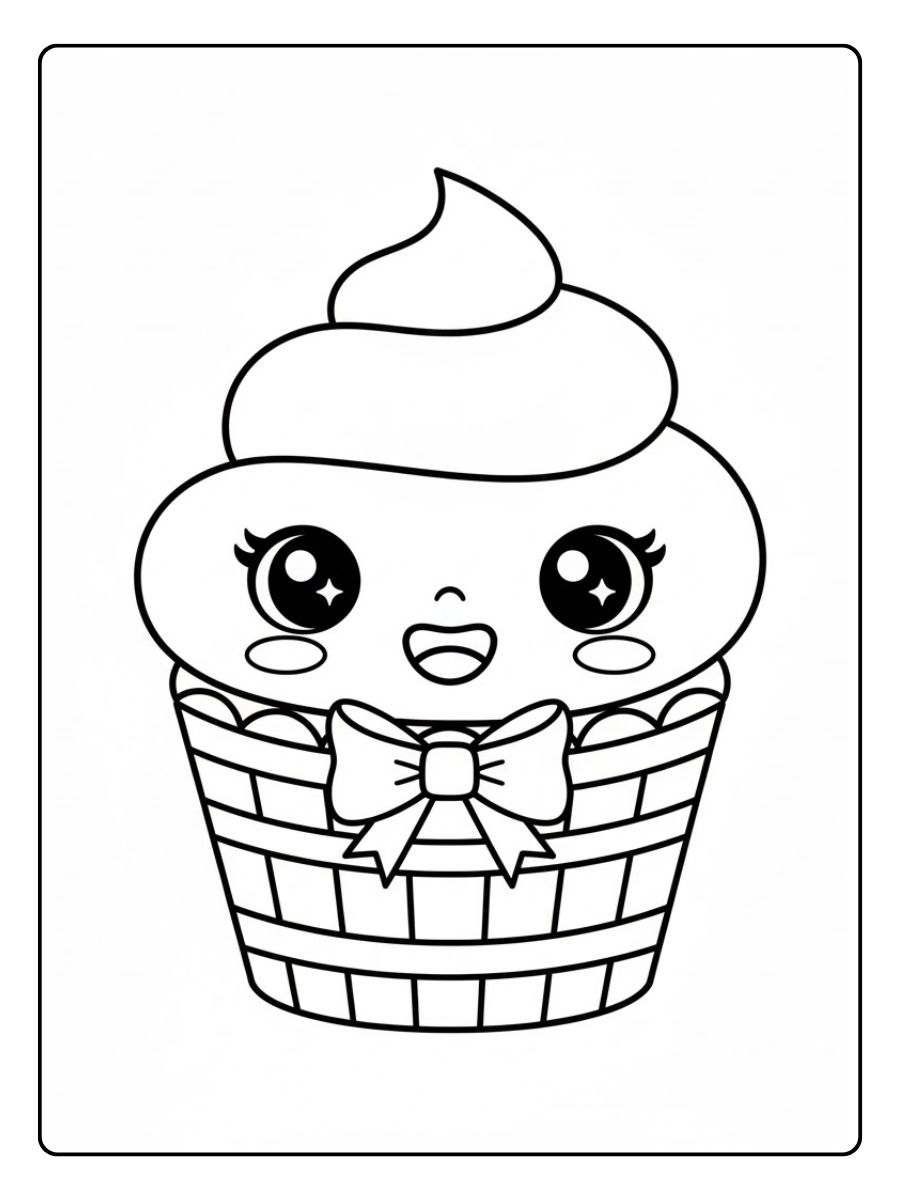 Kawaii Ausmalbilder Cupcake