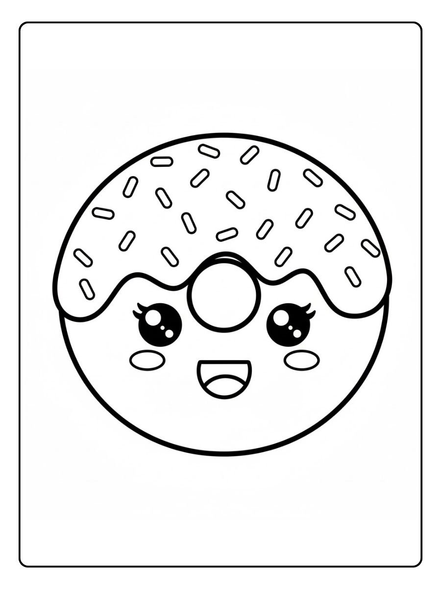 Kawaii Ausmalbilder Donut