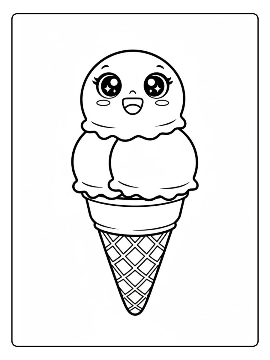 Kawaii Ausmalbilder Eiscreme