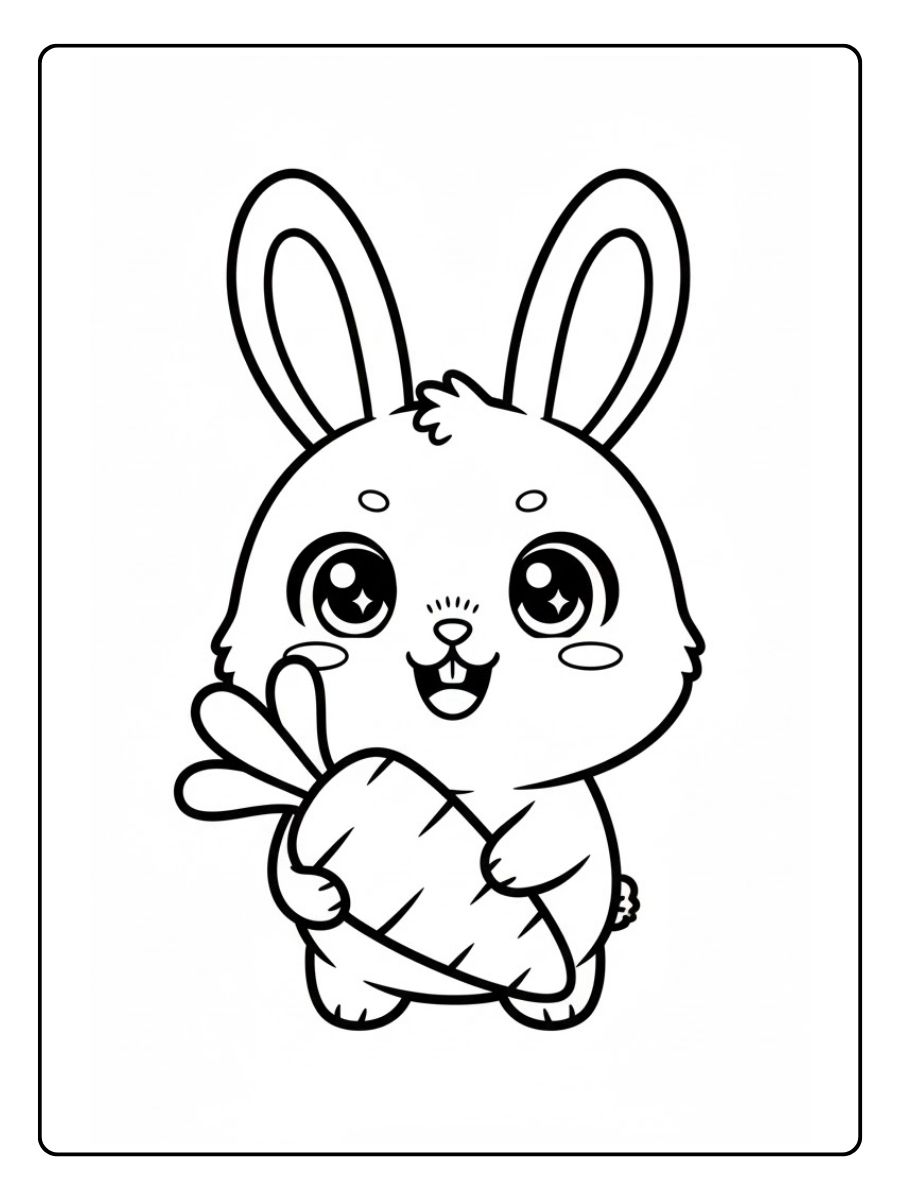 Kawaii Ausmalbilder Hase