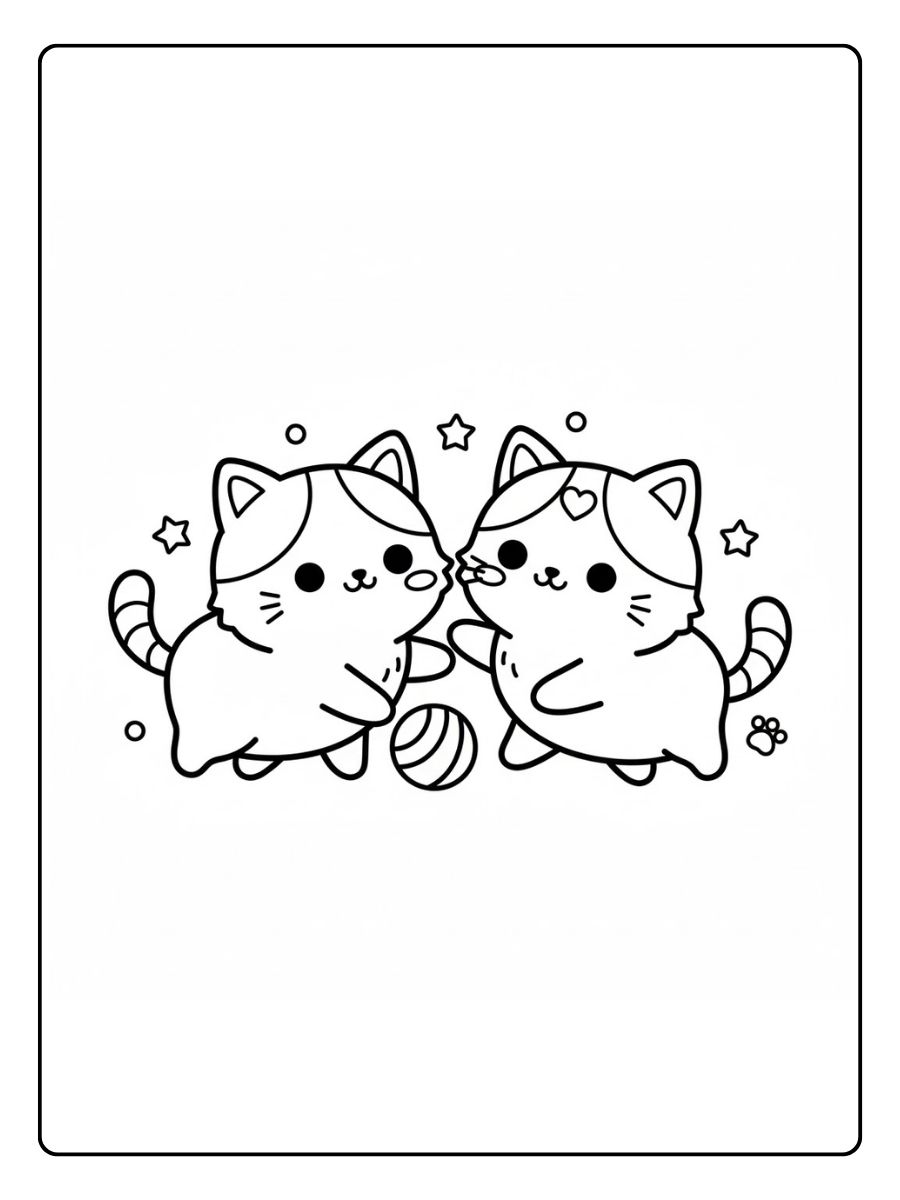 Kawaii Ausmalbilder Katzen Freunde