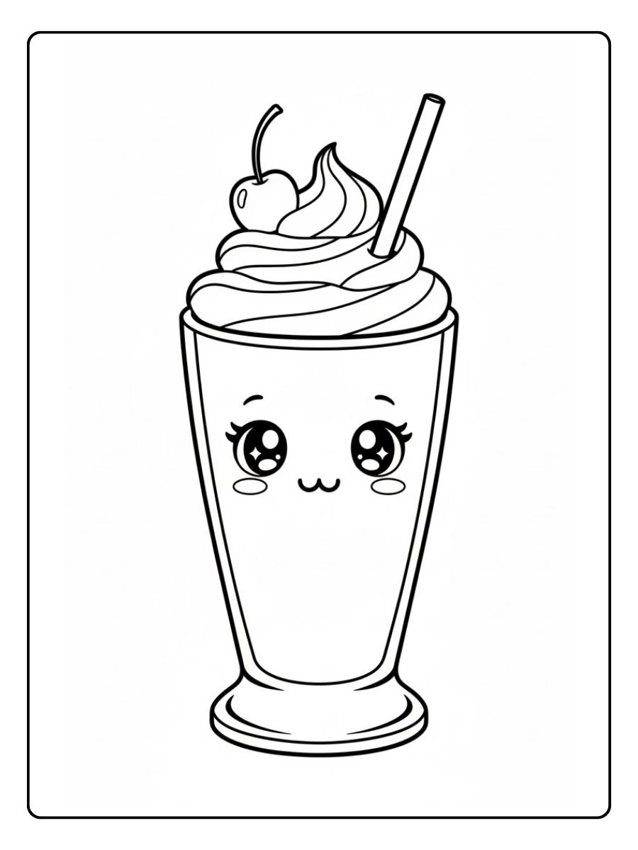 Kawaii Ausmalbilder Milchshake