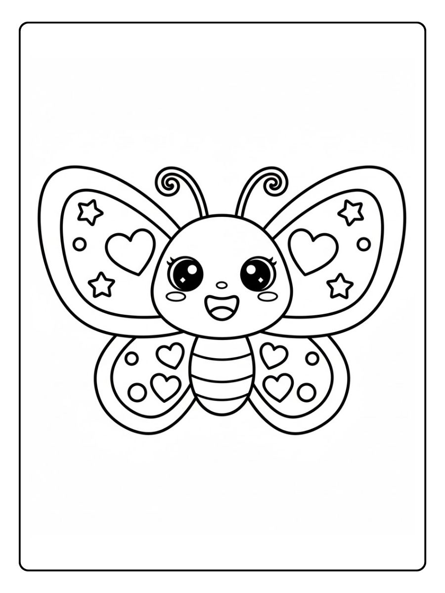 Kawaii Ausmalbilder Schmetterling