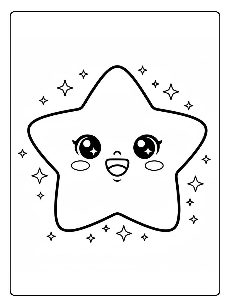 Kawaii Ausmalbilder Stern