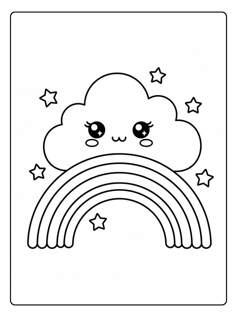 Kawaii Ausmalbilder Wolke