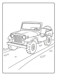 Klassischer Jeep Ausmalbild