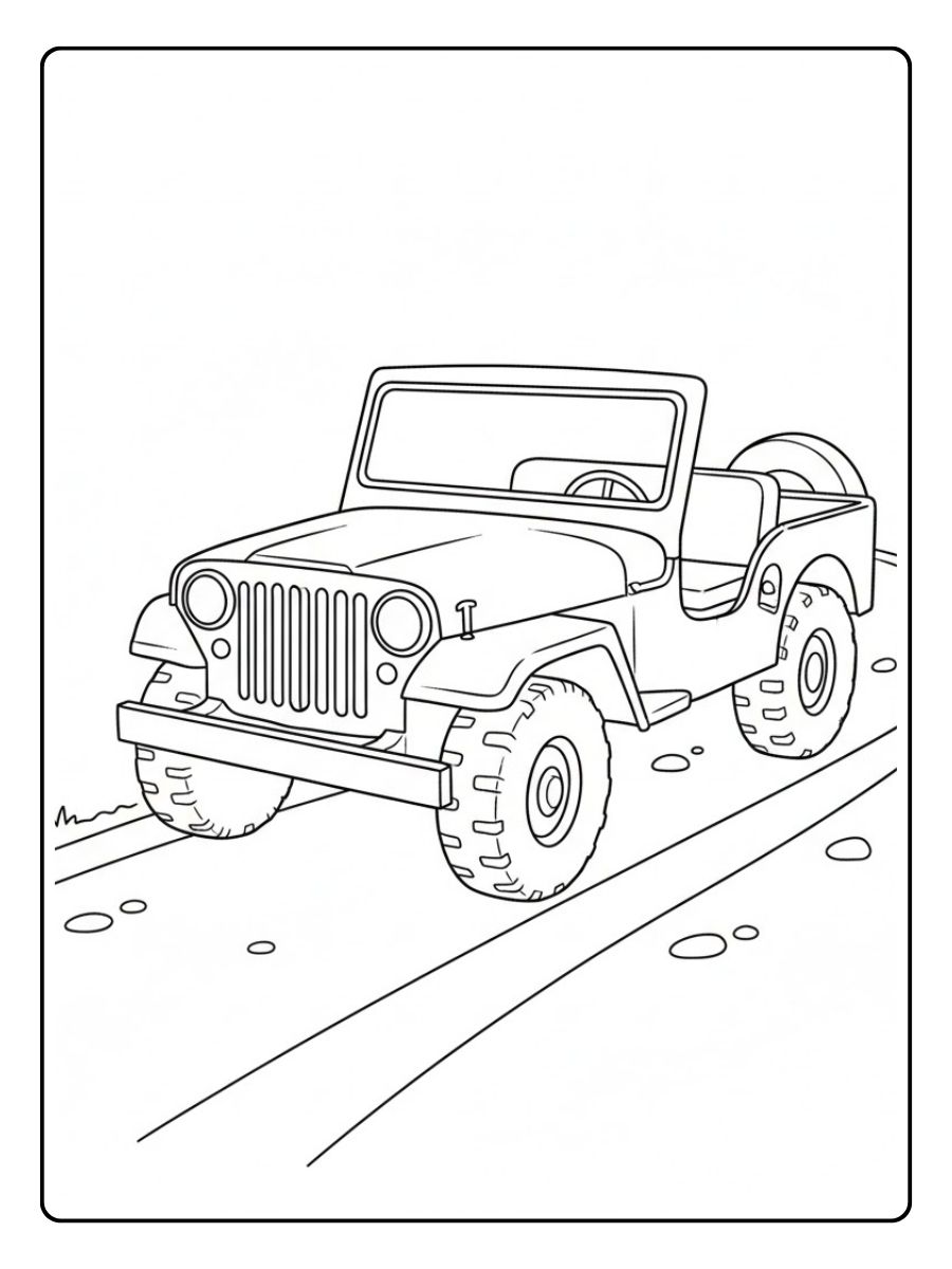 Klassischer Jeep Ausmalbild