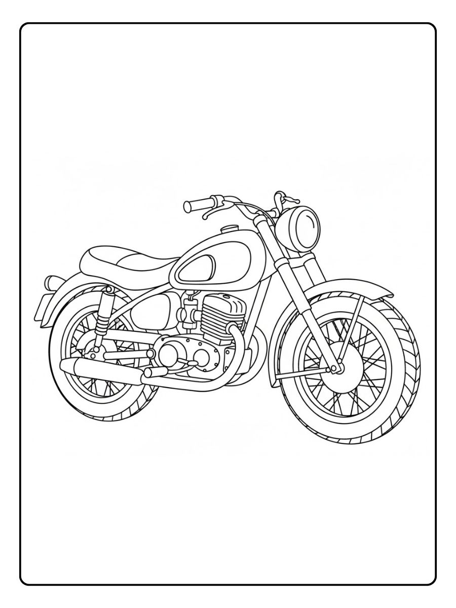 Klassisches Ausmalbilder Motorrad