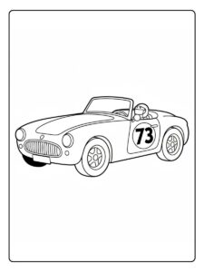 Klassisches Rennauto Ausmalbild
