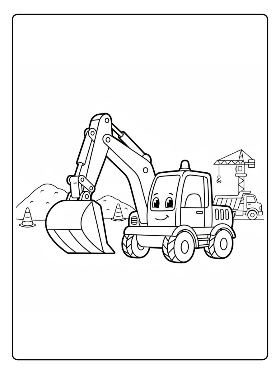 Kleiner Bagger Ausmalbild