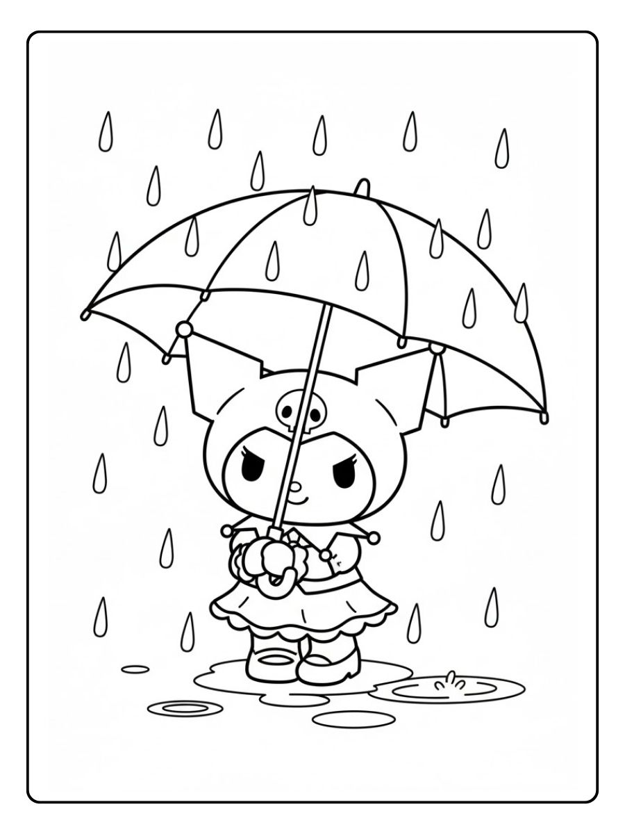 Kuromi Ausmalbilder Regen