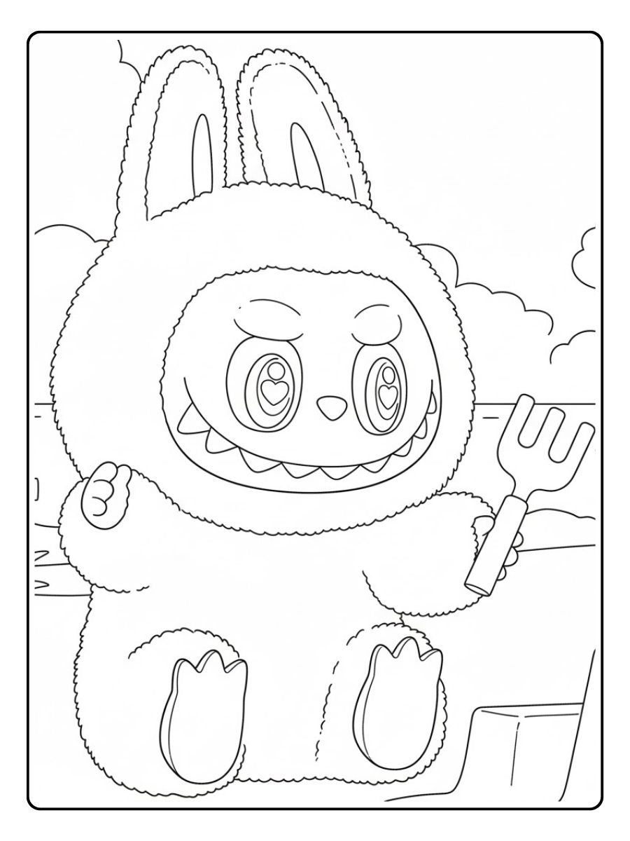 Labubu Ausmalbilder Strand