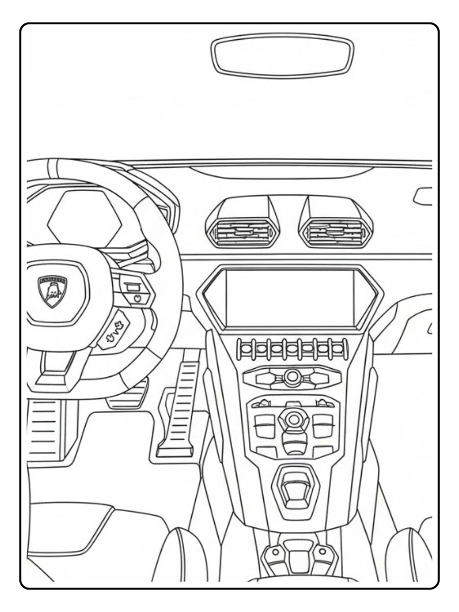 Lamborghini ausmalbild Outline