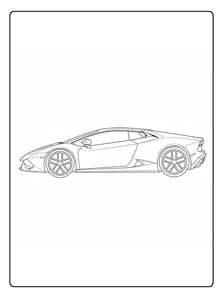 Lamborghini ausmalbild Side View