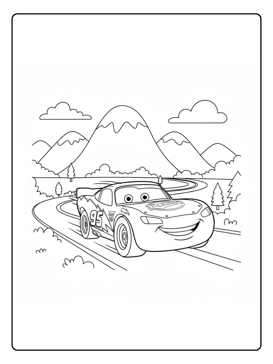 Landschaft Cars Ausmalbilder