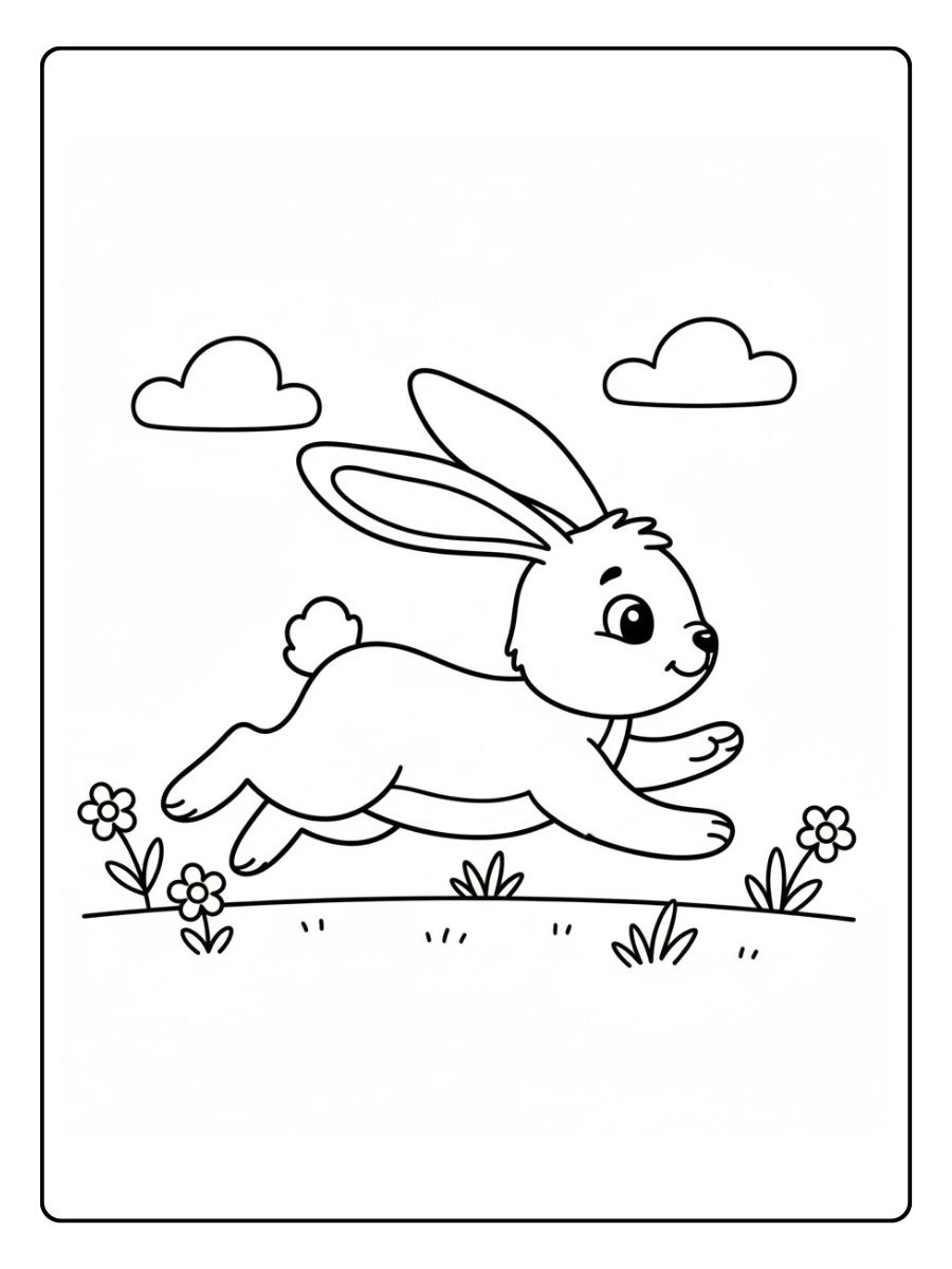 Laufender Hasen Ausmalbilder