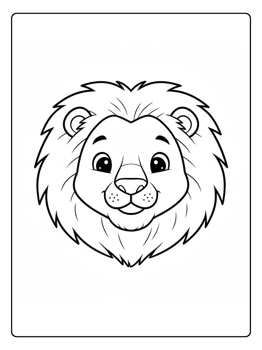 Löwe Ausmalbild Kopf