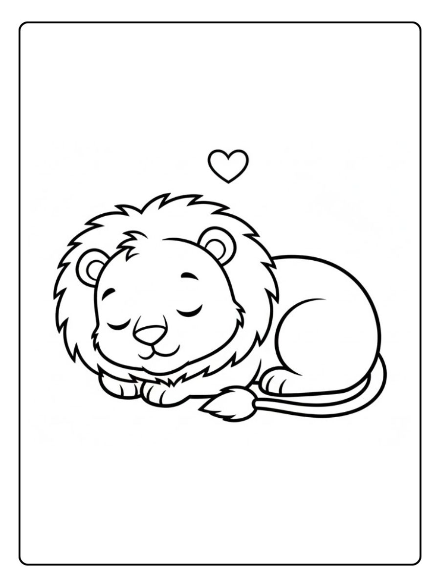 Löwe Ausmalbild Schlafend