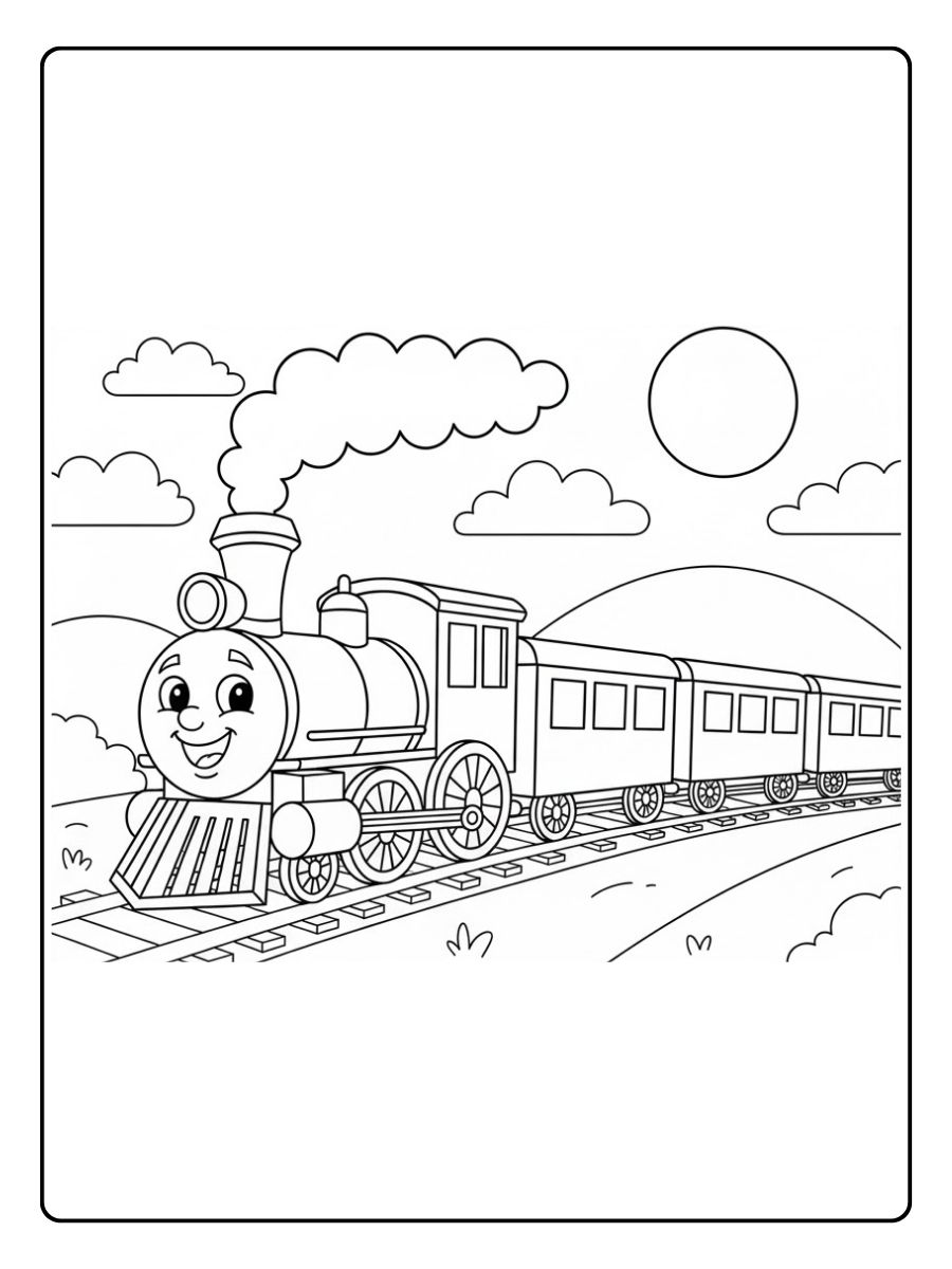 Lokomotive Zug Ausmalbild