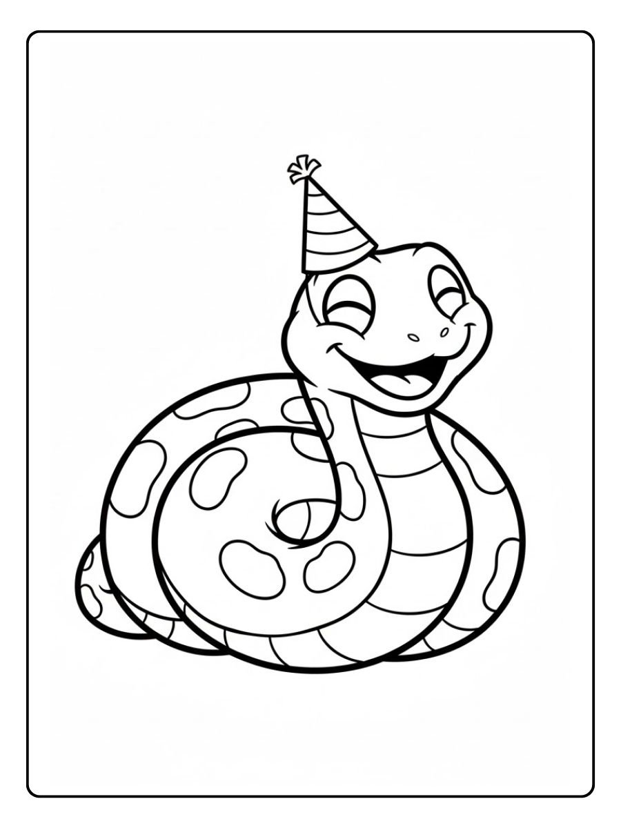 Lustige Schlange Ausmalbild