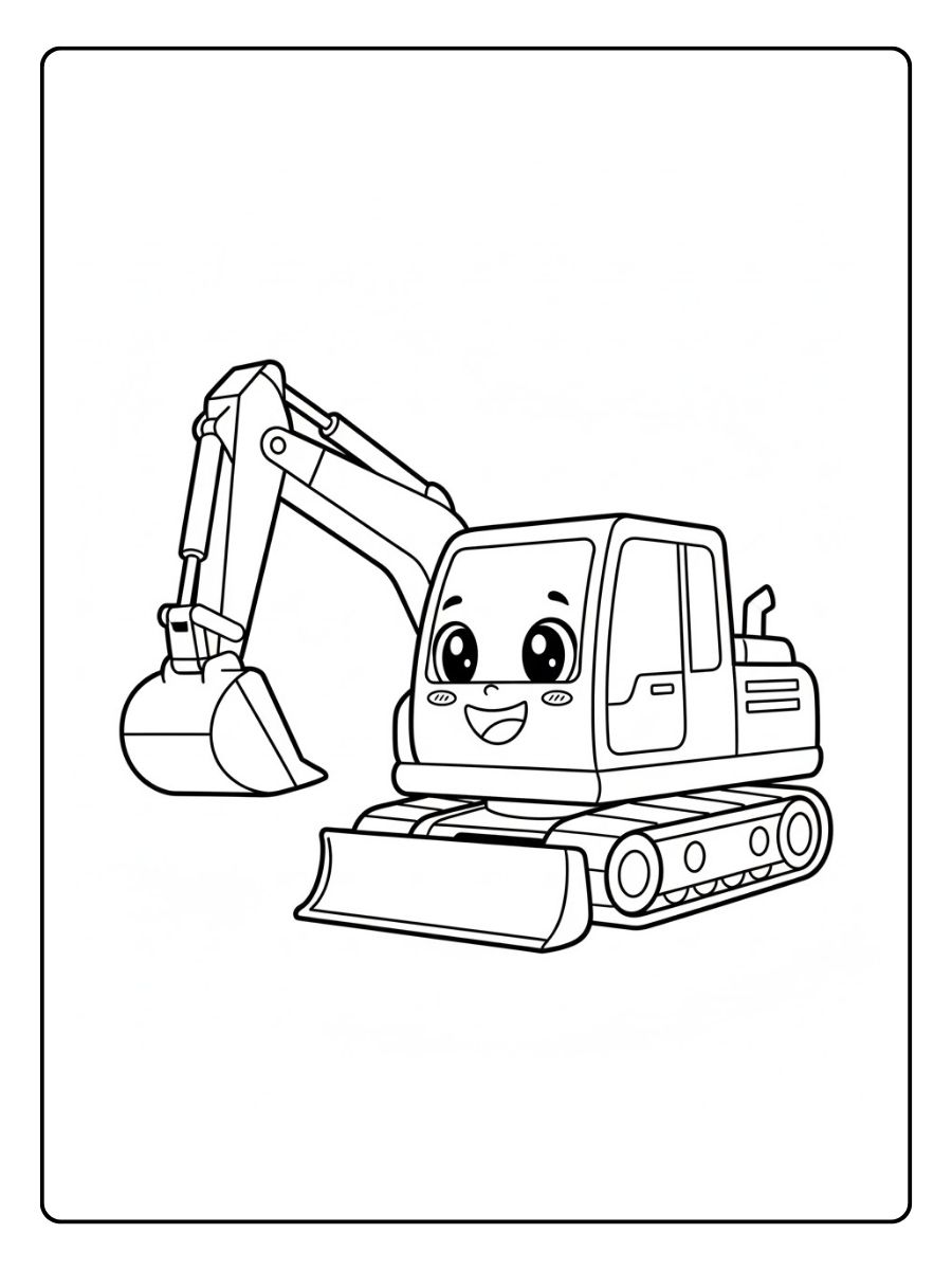 Lustiger Bagger Ausmalbild