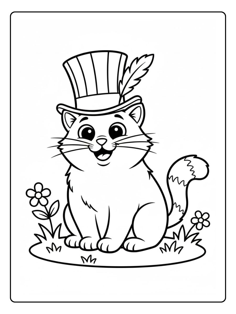 Lustiges Ausmalbild Katze