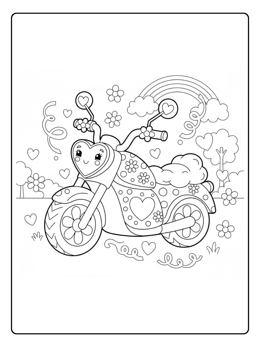 Mädchen Ausmalbilder Motorrad