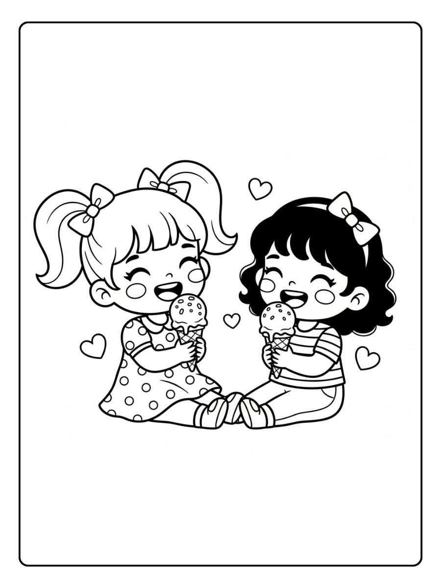 Mädchen BFF Eis essen