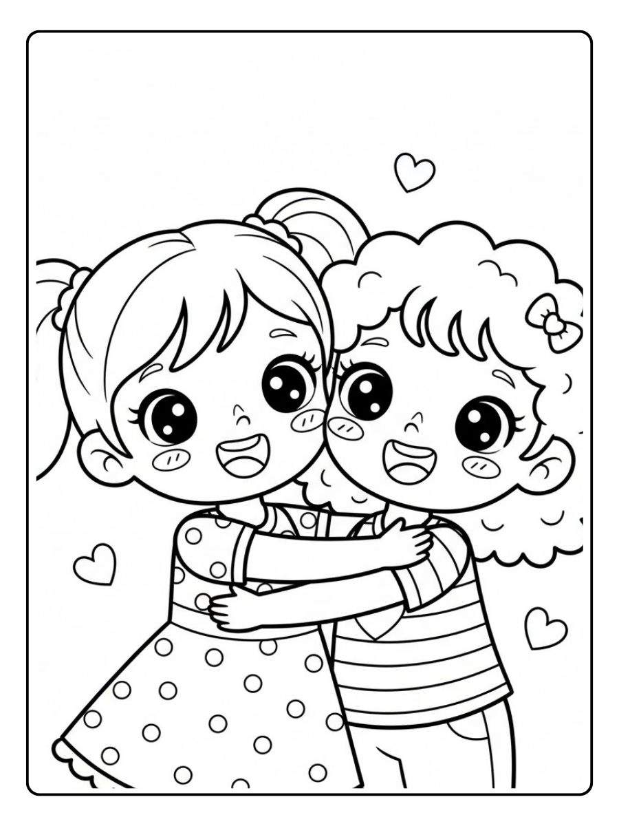 Mädchen BFF Umarmung