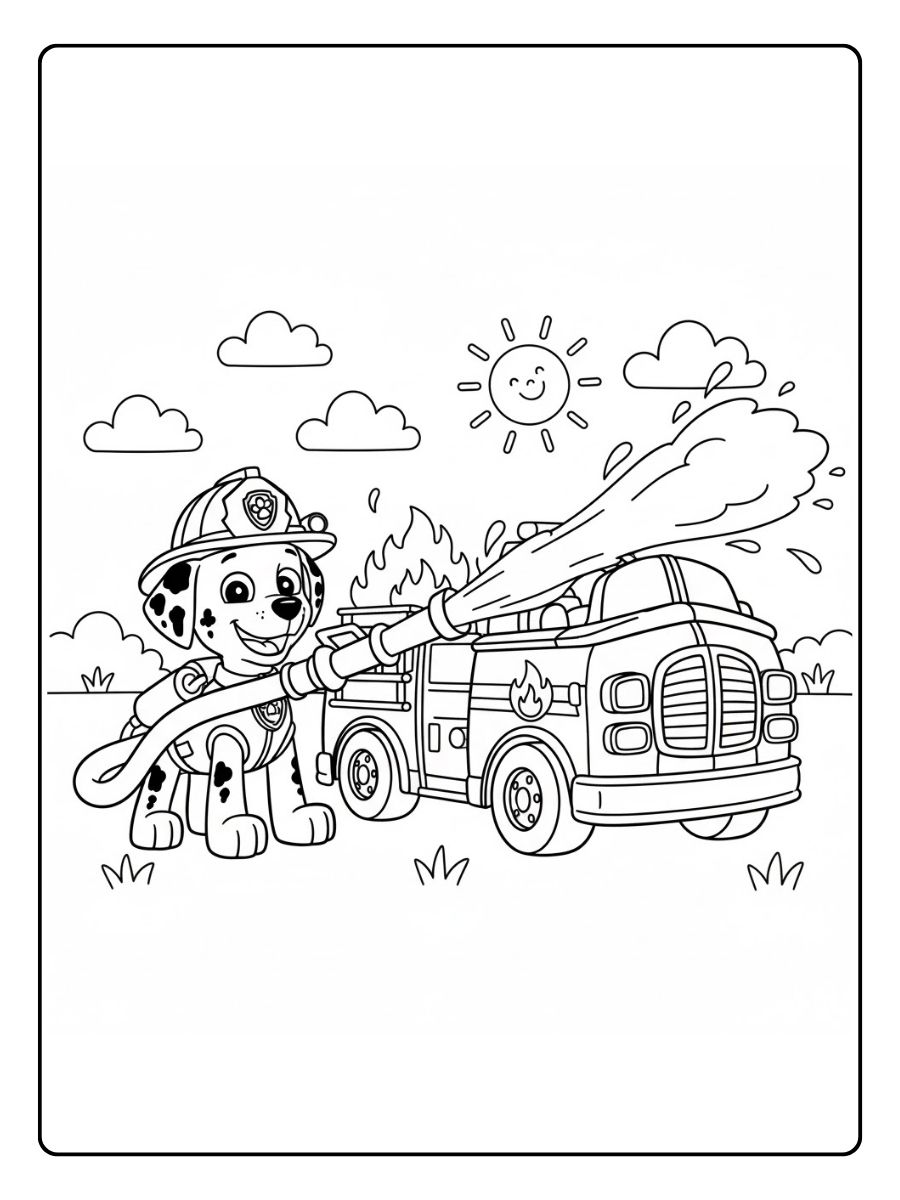 Marshall beim Feuerwehreinsatz