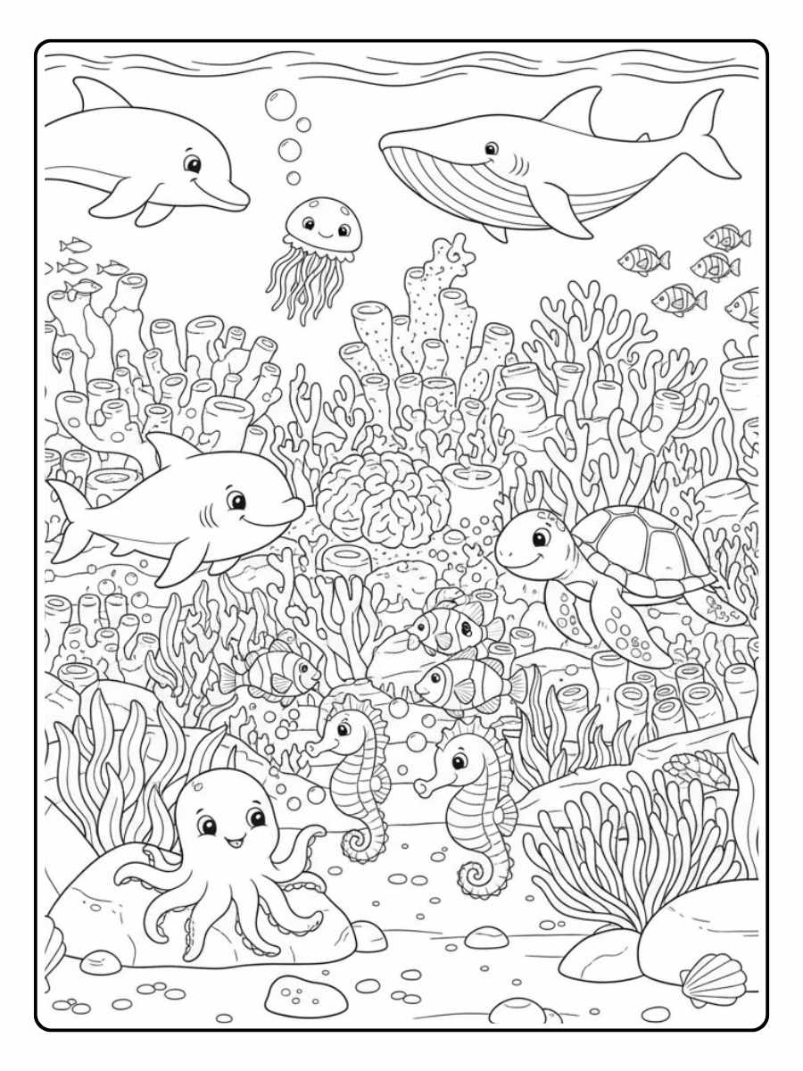 Meerestiere Ausmalbilder Unterwasserwelt