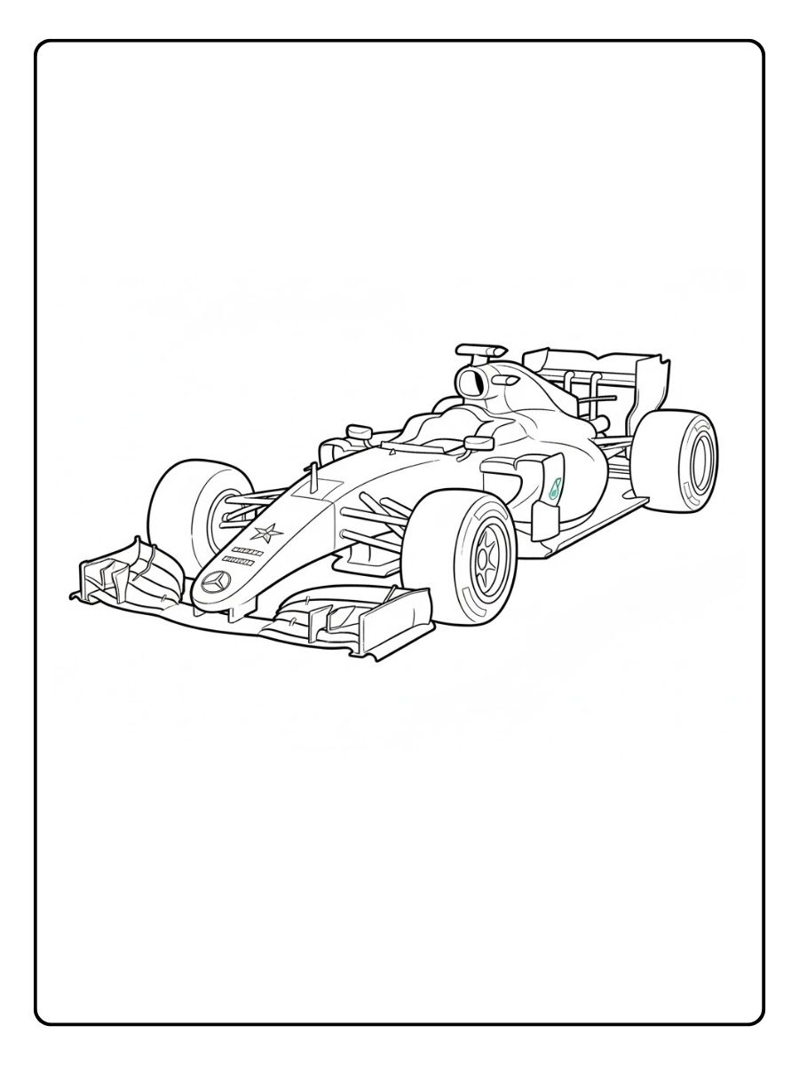 Mercedes Rennwagen Ausmalbilder