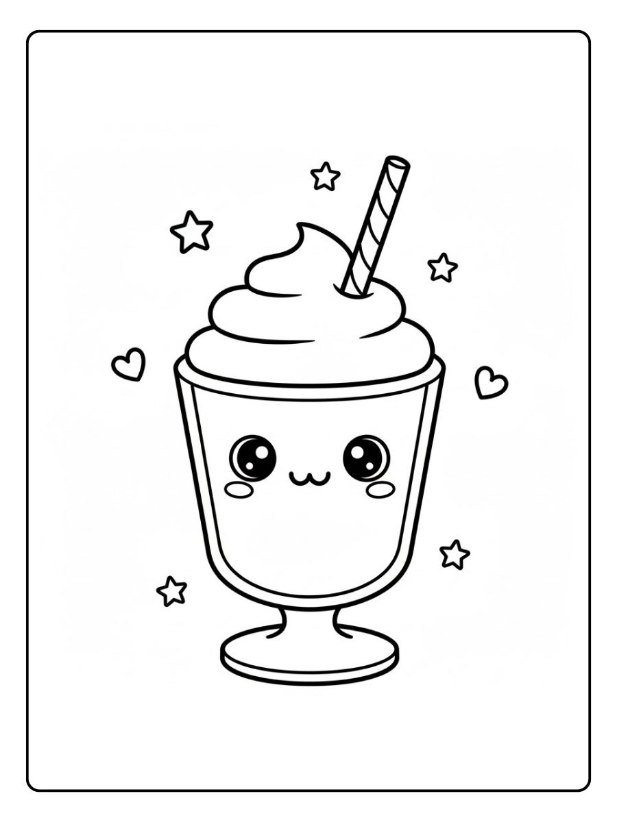 Milchshake Spaß Ausmalbilder Kawaii Food