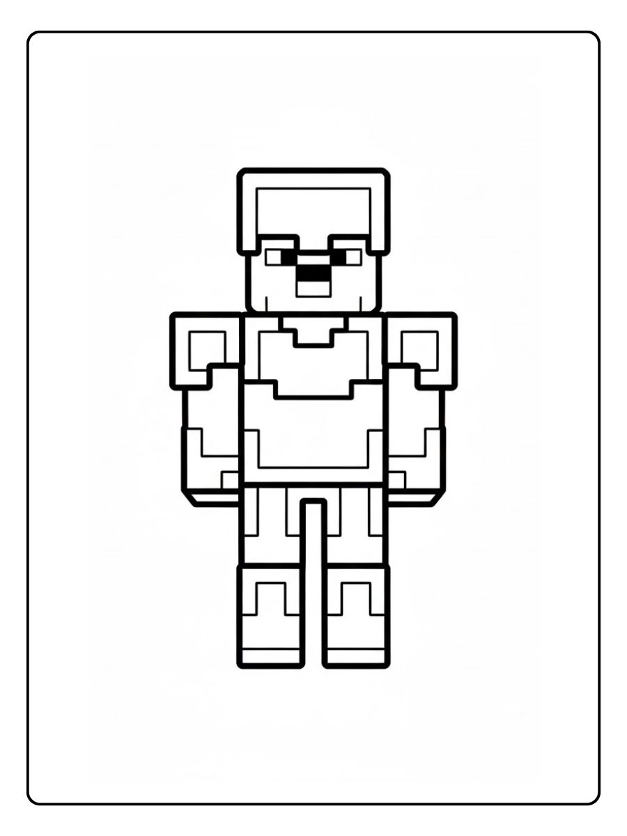 Minecraft Ausmalbilder Zombie mit Ruestung