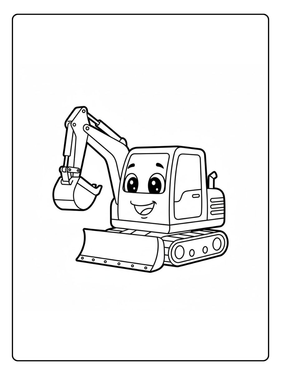 Mini Bagger Ausmalbild