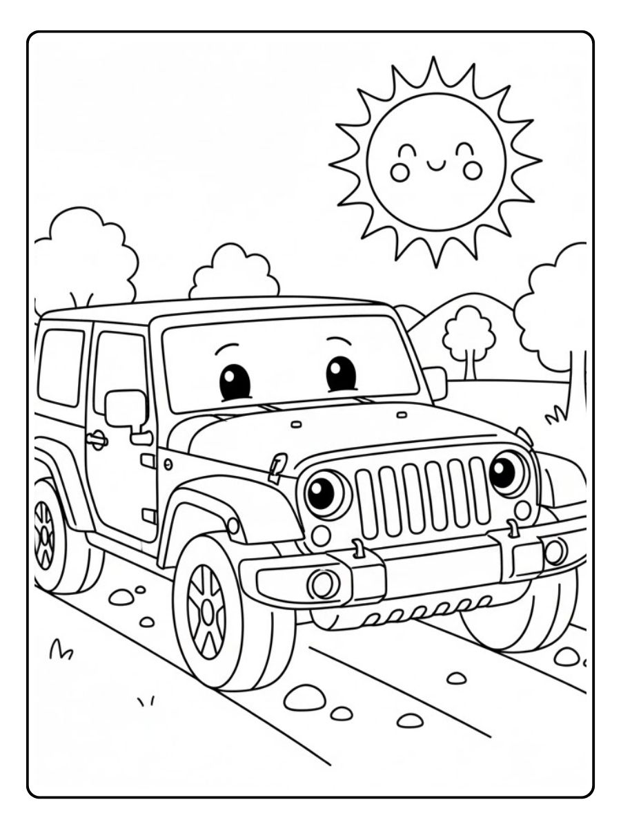 Moderner Jeep Ausmalbild