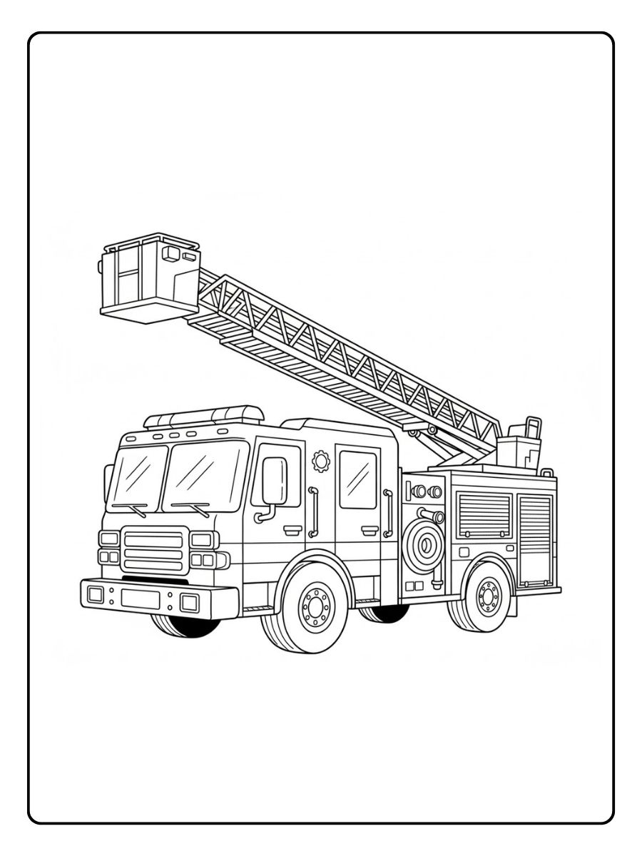 Modernes Feuerwehrauto Ausmalbild