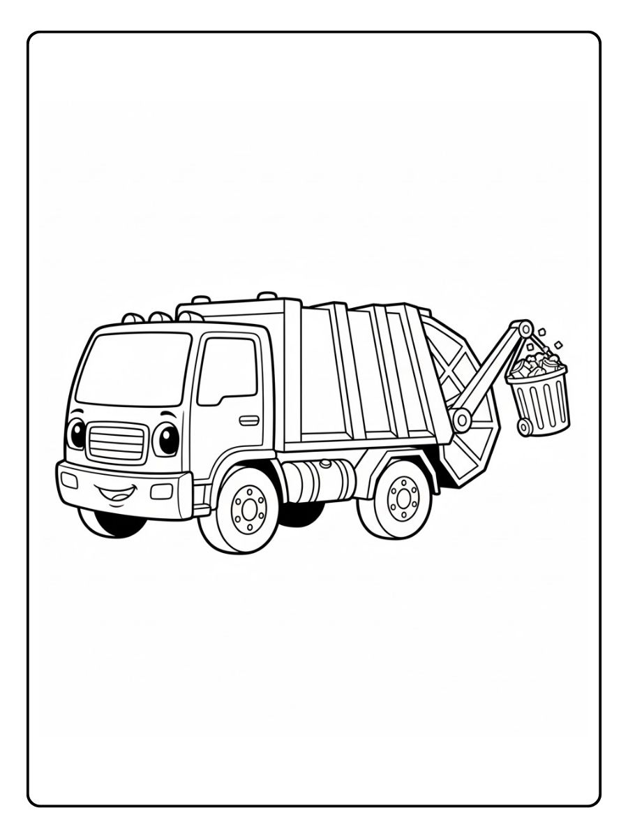 Müllwagen LKW Ausmalbilder