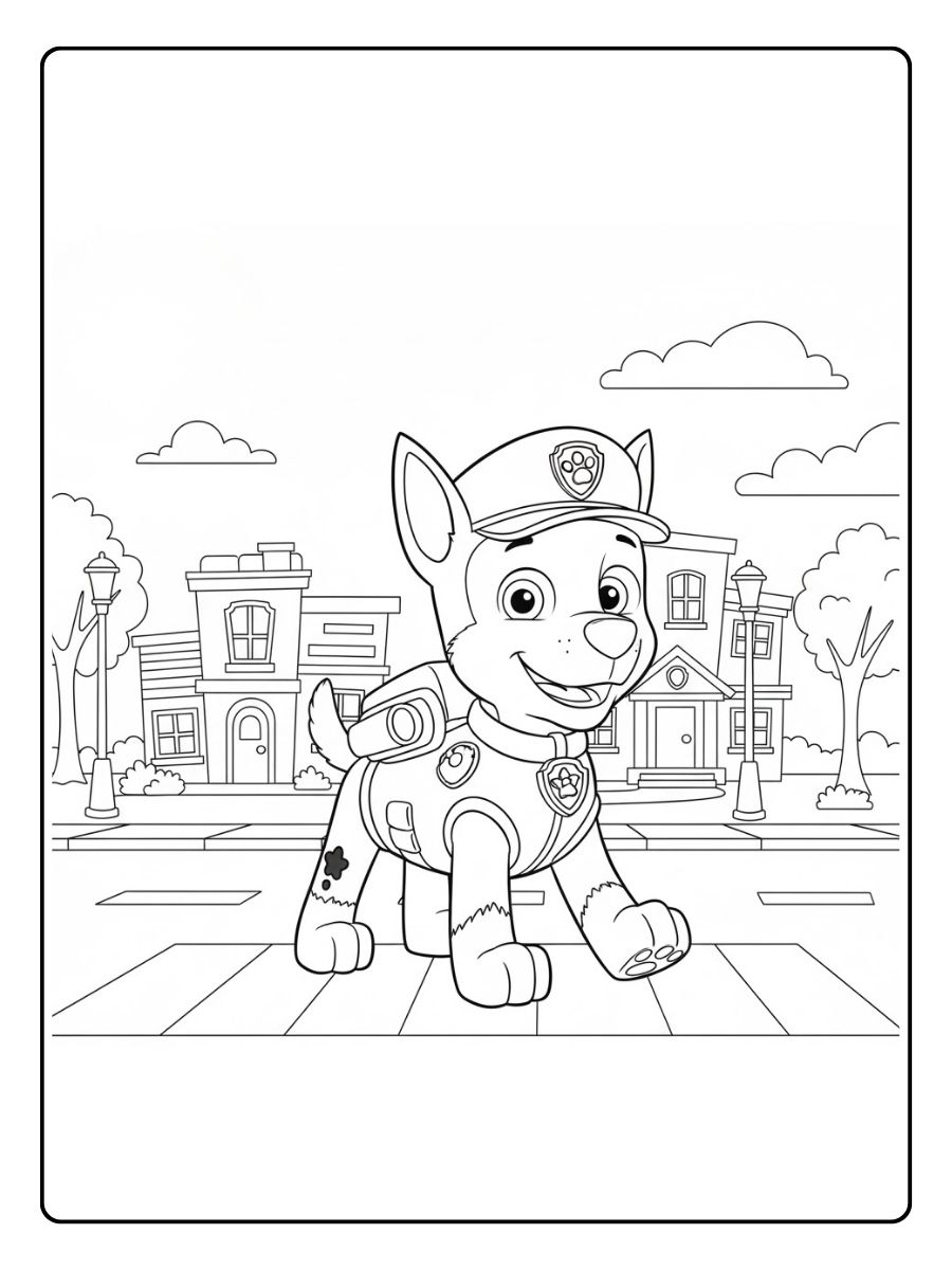 Patrouille Paw Patrol Ausmalbilder Chase
